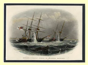 British Fleet Gallery: The mining of the Merlin and Firefly off Kronstadt on 9 June 1855, 1855-1856