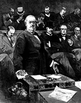 Political Event Prints: The Ministerial Crisis: Sir William Harcourt announcing the resignation of the Government