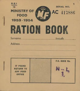 Ministry of Food Ration Book, 1953-1954 Ministry of Food Ration Book, 1953-1954