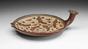 Tray Collection: Minitature Tray Depicting Suche Fish and Peppers, A.D. 1450 / 1532. Creator: Unknown