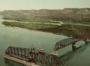 Photochrom Print Prints: Minnesota, Mississippi River at Winona, c1898. Creator: Unknown