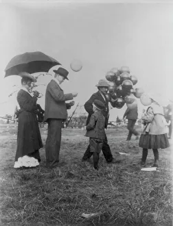 Minnesota State Fair: balloon vendor, 1900?. Creator: Unknown