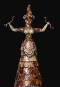 Minoan Gallery: Minoan snake-goddess, 18th century BC