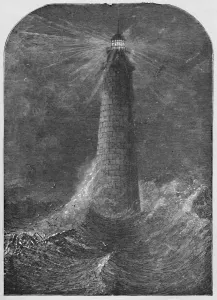 Fiske Company Prints: Minots Ledge Light-House, Massachusetts, 1877, (1883). Artist: W. H. Morse