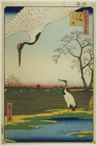 Minowa, Kanasugi, Mikawashima, from the series One Hundred Famous Views of Edo (Meisho... 1857. Creator: Ando Hiroshige. Minowa, Kanasugi, Mikawashima, from the series One Hundred Famous Views of Edo (Meisho... 1857. Creator: Ando Hiroshige)