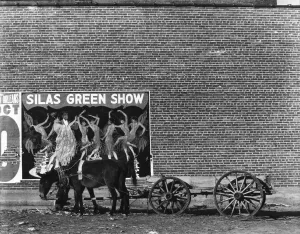 Mules Collection: Minstrel poster in Alabama town, 1936. Creator: Walker Evans