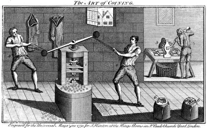 Mint Prints: Minting coins, 1750