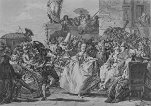 Masked Ball Gallery: The Minuet, 1765. Creator: Giacomo Leonardis