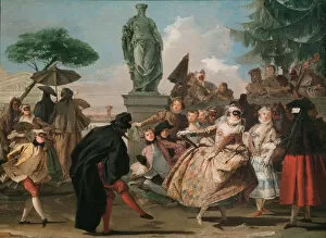 Commedia Dell Arte Gallery: The Minuet. Artist: Tiepolo, Giandomenico (1727-1804)