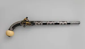 Caucasus Asia Prints: Miquelet Pistol, Caucasian, possibly Georgia or Circassia