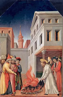 The Miracle of Holy Fire before the Sultan, c. 1440. Artist: Vivarini The Miracle of Holy Fire before the Sultan, c. 1440. Artist: Vivarini