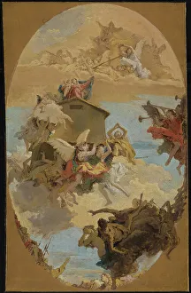 Transporting Prints: The Miracle of the Holy House of Loreto, 1743. Creator: Giovanni Battista Tiepolo