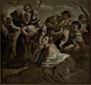 Fondazione Cassa Di Risparmio Di Cesena Prints: The Miracle of the Quail, c1624-1625. Creator: Lanfranco, Giovanni (1582-1647)