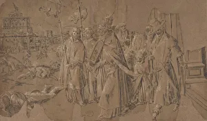 Pen And Black Ink Prints: Miracle of Saint Gregory, 16th century. Creator: Anon