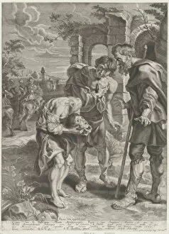 Decapitation Gallery: The miracle of Saint Just, who stands at center holding his decapitated head in his hands... 1639