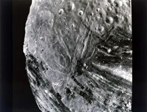 Planet Gallery: Miranda, one of the moons of Uranus, seen from Voyager 2, 24 January 1986. Creator: NASA