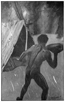 Kangaroo Prints: Mirram crept silently to the gunyah, 1923. Artist: Raymond Wenban