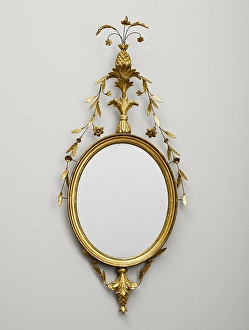 Gessoed Prints: Mirror, about 1790. Creator: Unknown