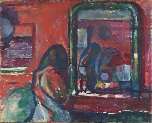 1914 Prints: At the Mirror, 1914. Creator: Ludvig Karsten