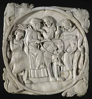 Relationship Gallery: Mirror case: Riding couple, c. 1300. Creator: West European Applied Art