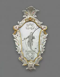 Mirror: Courtier, Italy, 1740/60. Creator: Unknown