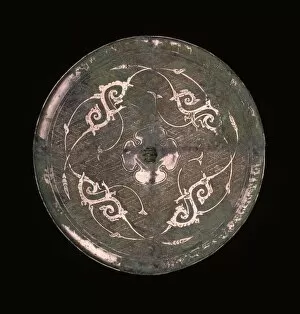 2nd Century Bc Collection: Mirror with Dragon Arabesques, Eastern Zhou dynasty, 3rd / 2nd century B.C