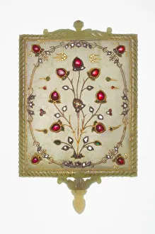 Emerald Prints: Mirror Frame with Tree of Life Motif, 17th / 18th century. Creator: Unknown