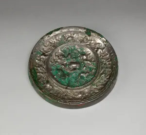 Bronzebronze Prints: Mirror with Lion and Grapevine'Design, Tang dynasty (A. D)