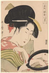 Hand Mirror Prints: Mirror, from the series “Eight Views of Tea-stalls in Celebrated Places ('Meisho)
