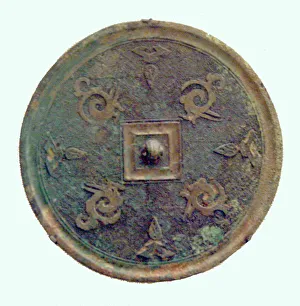 2nd Century Bc Collection: Mirror with Stylized Phoenixes and Petal Loenges, Eastern Zhou dynasty, 3rd / 2nd century B