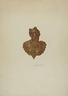 Support Prints: Mirror Support - Lady Bust, c. 1941. Creator: Helen Bronson