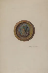 Mirror Support - Victory Head, c. 1941. Creator: Harry Jennings