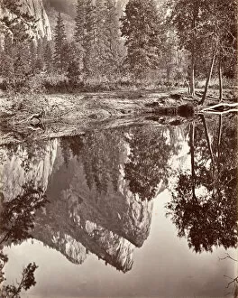 Attributed To Carleton E Collection: Mirror View of the Three Brothers, Yosemite, ca. 1872, printed ca. 1876
