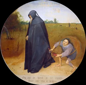Tempera On Canvas Collection: The Misanthrope, 1568. Creator: Bruegel (Brueghel), Pieter, the Elder (ca 1525-1569)