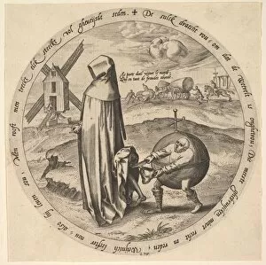 Wierix Gallery: The Misanthrope Robbed by the World, from Twelve Flemish Proverbs, ca. 1568