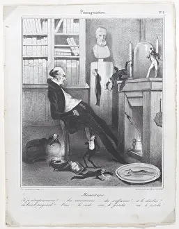 Fireplace Prints: Misantropie, 1833. Creator: Honore Daumier