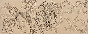 Images Dated 23rd August 2021: Miscellaneous studies, late 18th-early 19th century. Creator: Hokusai