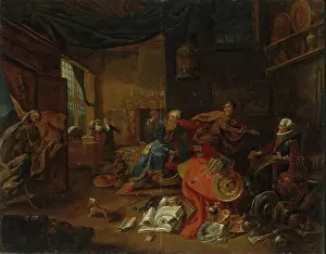 Genre Scene Prints: The Miser and Death, 1708. Creator: Dominikus Smout