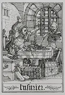 Affluent Prints: The Miser from 'The Dance of Death', 1538, (1877). Creator: Unknown