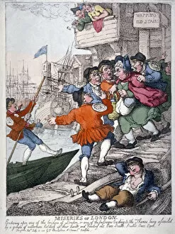 River Thames Collection: Miseries of London, 1812