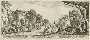Callot Gallery: The Miseries and Misfortunes of War, folio 16: Dying Soldiers by the Roadside, 1633