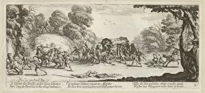 The Miseries and Misfortunes of War, folio 8: Attack on a Coach, 1633