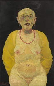 Prostitute Prints: Mishandled Prostitute, 1931. Creator: Josef Scharl