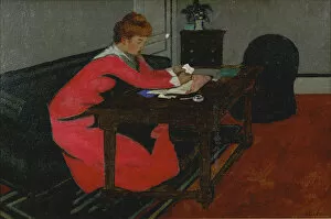 Sert Gallery: Misia at her desk, 1897. Artist: Vallotton, Felix Edouard (1865-1925)