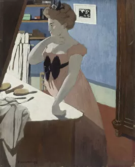 Tempera On Cardboard Gallery: Misia at Her Dressing Table, 1898. Artist: Vallotton, Felix Edouard (1865-1925)