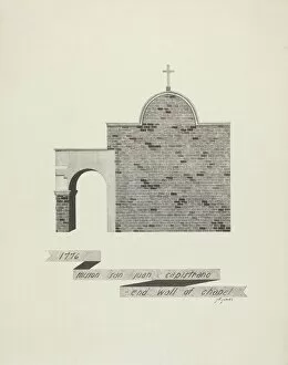 Dome Collection: Mision San Juan Capistrano - End of Chapel Wall, 1935 / 1942. Creator: James Jones