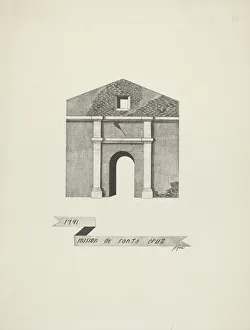 Fa And Xe7 Prints: Mision de Santa Cruz, 1935 / 1942. Creator: James Jones
