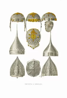 Kievan Rus Gallery: Misiurka Helmet and Shishaks. From the Antiquities of the Russian State, 1849-1853