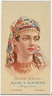 Commercial Gallery: Miss Abel, from Worlds Beauties, Series 2 (N27) for Allen & Ginter Cigarettes, 1888