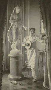 Banjo Player Prints: Miss Apperson playing banjo...Sen